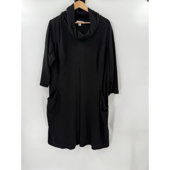 Coldwater Creek Black Cowl Neck w Front Pocket Dress Womens Plus Size 2X - Picture 1 of 10
